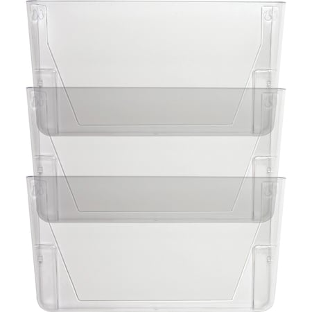Lorell Wall File Pockets 14.8" Height x 13.1" Width x 4.3" Depth Clear, PK3 60001